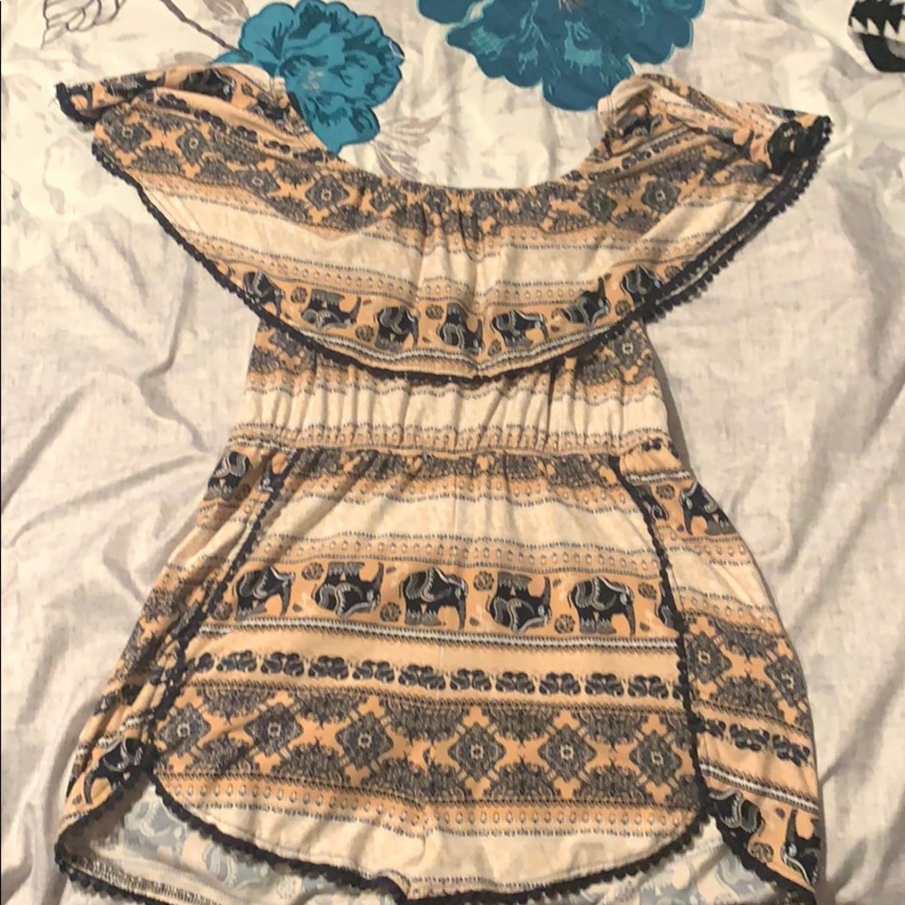 Elephant decorated romper